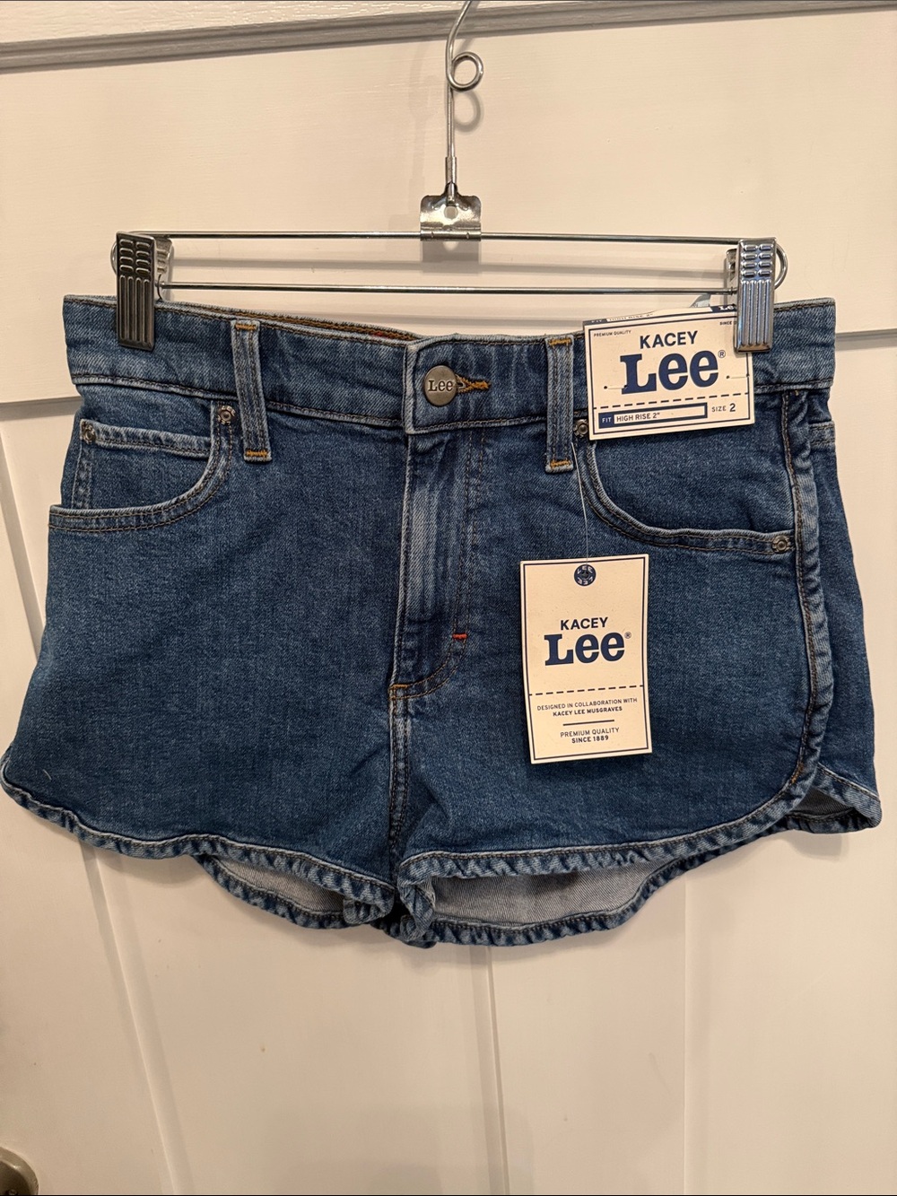 Kacey Musgraves Lee Women's Blue Denim Scalloped Hem Shorts Retro Roadtrip 2